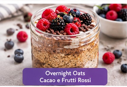 Overnight oats cacao e frutti rossi